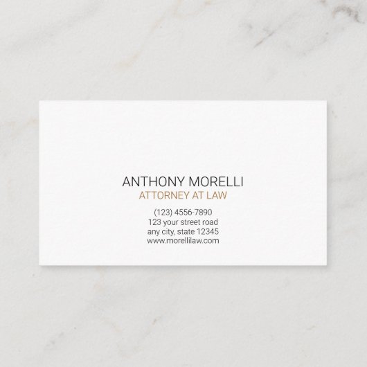 クレスト王室の金ゴールド及び銀弁護士 名刺 (裏面)