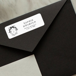 クレスト モノグラム フレンチ ウェディング 返信住所 ラベル