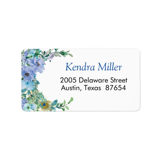 クレセントサファイアブルーフローラ差出人住所 ラベル (正面)