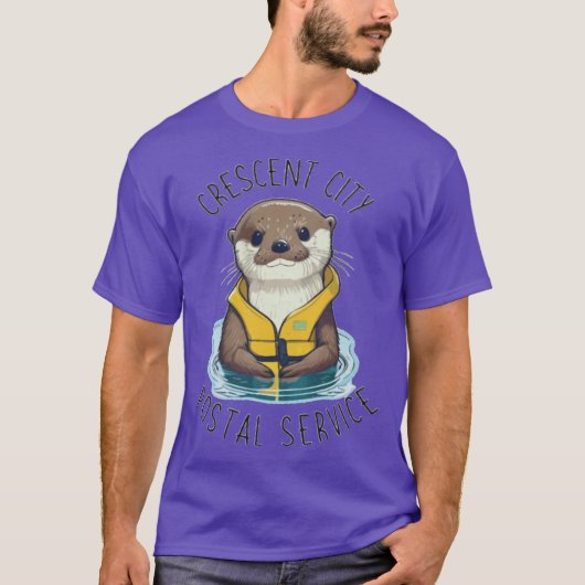 クレセントシティ郵便サービスカワウソ レトロ Tシャツ (正面)