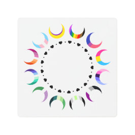 クレセントプライドムーン&ハートリングや輪 メタルプリント