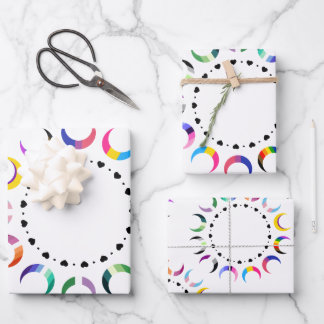 クレセントプライドムーン&ハートリングや輪 ラッピングペーパーシート