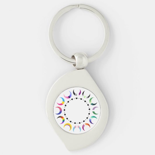 クレセントプライドムーン&ブラックハート キーホルダー (正面)