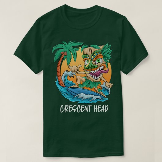 クレセントヘッドオーストラリアパームツリーサーフィンビーチヴァ Tシャツ (デザイン正面)