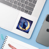 クレセントムーンねこ愛国花火 7月4日 シール (ノートパソコンとiPhone)