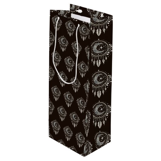 クレセントムーンゴールデンドリーム捕手オンブラック ワインギフトバッグ (正面アングル)