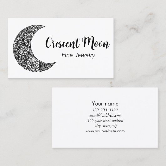 クレセントムーンジュエリーメーカー 名刺 (正面/裏面)