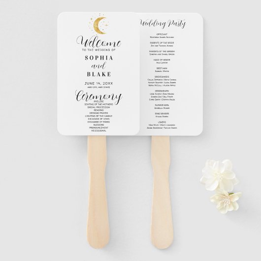 クレセントムーンスターリーナイトホワイト結婚式 プログラム ハンドファン (正面&裏面)