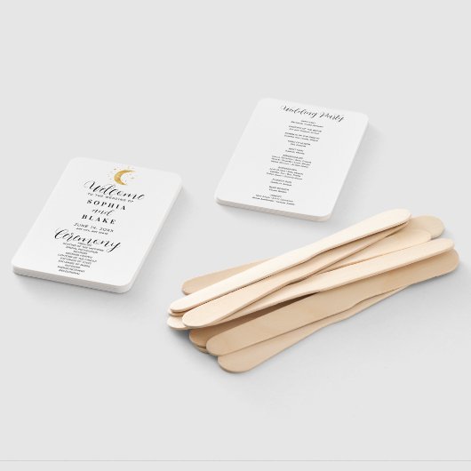 クレセントムーンスターリーナイトホワイト結婚式 プログラム ハンドファン (組立なし)