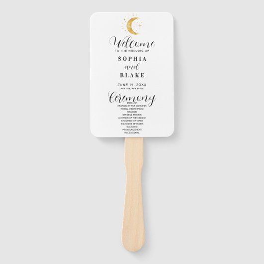 クレセントムーンスターリーナイトホワイト結婚式 プログラム ハンドファン (正面)