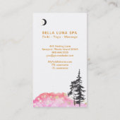 *~*クレセントムーンツリー金ゴールドスターズグリッターピンク 名刺 (裏面)