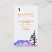 *~*クレセントムーンツリー金ゴールドスターズグリッターブルー 名刺 (裏面)