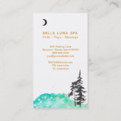 *~*クレセントムーンツリー金ゴールドスターズグリッターミント 名刺 (裏面)