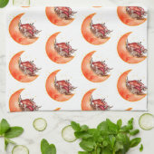 クレセントムーンマッシュルームコテージコーリーモビノミコロジー キッチンタオル (折り畳み)