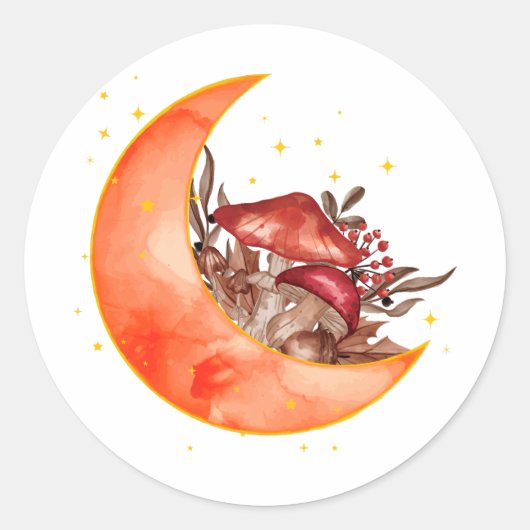 クレセントムーンマッシュルームコテージコーリーモビノミコロジー ラウンドシール (正面)