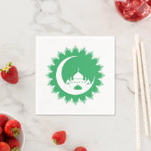 クレセントムーンラマダンにホワイトモスク スタンダードカクテルナプキン (インサイチュ)