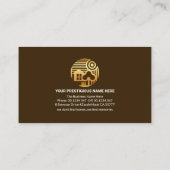 クレセントムーンリーフ金ゴールド建物風景 名刺 (裏面)