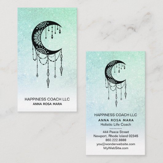 *~*クレセントムーンルナタリスマンシャマングリッター 名刺 (正面/裏面)