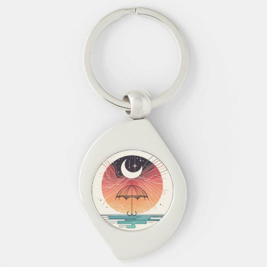 クレセントムーンレインボーホラインアートチャーム キーホルダー (正面)