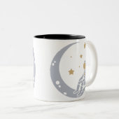 クレセントムーン宇宙飛行士デザイン ツートーンマグカップ (正面右)