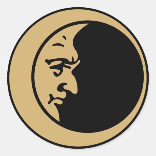 クレセントムーン顔 ラウンドシール (正面)