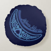 クレセントムーン魔法スターズシアルミッドナイトブルー ラウンドクッション (正面)