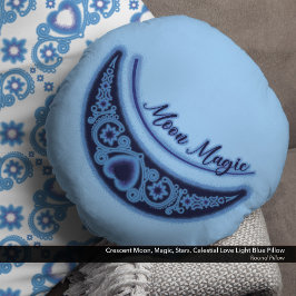 クレセントムーン魔法スターズシアルライトブルー ラウンドクッション