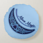 クレセントムーン魔法スターズシアルライトブルー ラウンドクッション (正面)