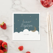 クレセントムーン&スターズネイビーブルーバプティスナプキンズ スタンダードカクテルナプキン (インサイチュ)