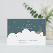 クレセントムーン&スターズネイビーブルーバプテスマRSVP 出欠カード (スタンド正面)