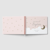 クレセントムーン&スターズピンクガールバプティスゲストブック ゲストブック (全面)