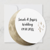 クレセントムーン&金ゴールドスター結婚式招待状 招待状 (裏面)