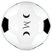 クレセントモダンムーンズブラックとホワイトモノグラム サッカーボール (回転)
