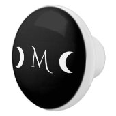 クレセントモダンムーンズブラックとホワイトモノグラム セラミックノブ (右)