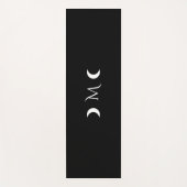 クレセントモダンムーンズブラックとホワイトモノグラム ヨガマット (正面)