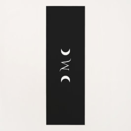 クレセントモダンムーンズブラックとホワイトモノグラム ヨガマット