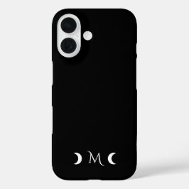 クレセントモダンムーンズブラックとホワイトモノグラム iPhone 16ケース