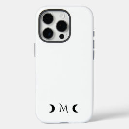 クレセントモダンムーンズブラックとホワイトモノグラム iPhone 16 PROケース