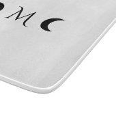 クレセントモダンムーンズホワイトとブラックモノグラム カッティングボード (角)