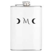 クレセントモダンムーンズホワイトとブラックモノグラム フラスク (正面)