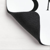 クレセントモダンムーンズホワイトとブラックモノグラム マウスパッド (コーナー)