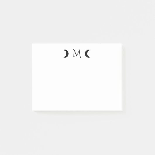クレセントモダンムーンズモノグラム白黒 ポストイット (正面)