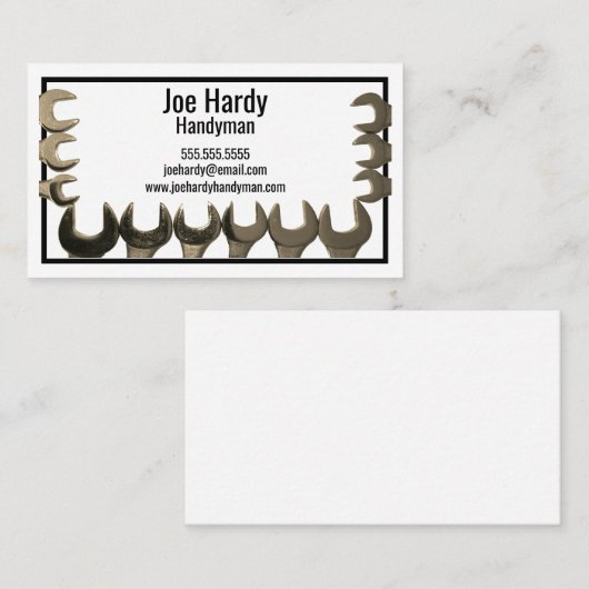 クレセントレンチのフレーム手作りビルダーホーム修理 名刺 (正面/裏面)