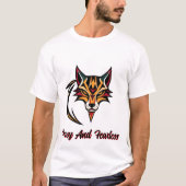 クレセント付き部族キツネ Tシャツ (正面)