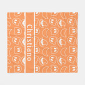 クレセント幽霊オレンジフリースブランケット フリースブランケット (正面(横))