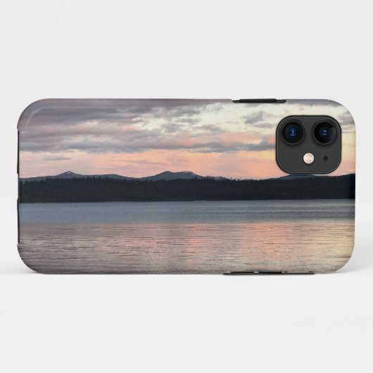 クレセント湖での日没、または Case-Mate iPhoneケース (裏面(横))