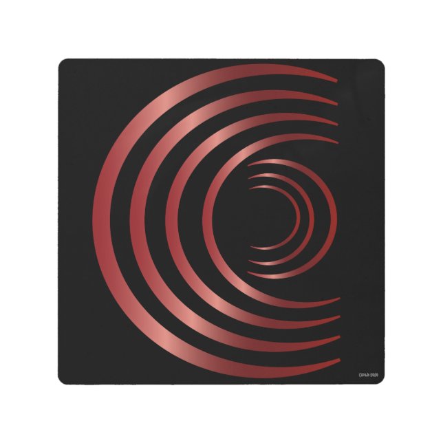 クレセント記号クロップ円s メタルプリント (正面)