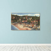 クレセント・アベニューの観音像。&ビーチ キャンバスプリント (インサイチュ (ウッドフロア))