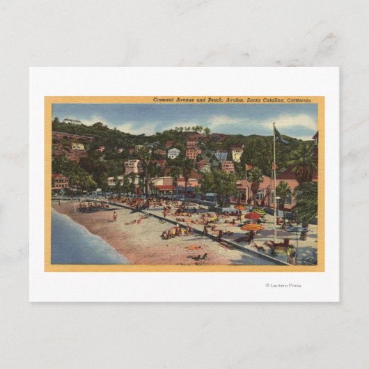 クレセント・アベニューの観音像。&ビーチ ポストカード (正面)