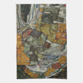クレセント・オブ・ハウシズII、アイランド・タウンby Egon Schiele キッチンタオル (縦)